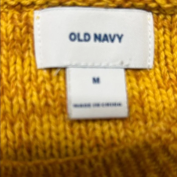 Old Navy Cable Knit Mustard Sweater M Medium 8 10 Fall Autumn - Picture 3 of 3